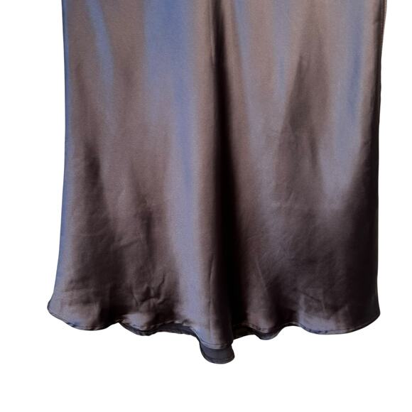 Zara Satin Effect Midi Skirt Slit with Lace Leggings Lining Gray S Whimsigoth - Picture 6 of 16